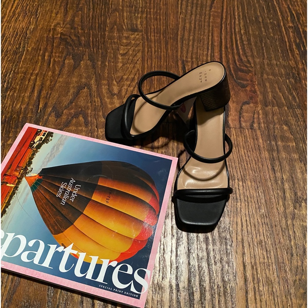 Black strappy heels